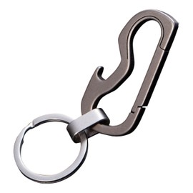 Cerbery - Titanium Keyring with Ring and Gift Box - Bottle Opener Gift Lanyard Key Ring, silver