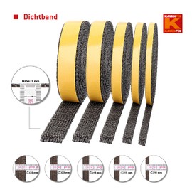 Complete Solution for Oven & Fireplace Professional Oven Sealing Tape 3 m, Fireplace Sealing Tape, Chimney Seal, Stove Pipe Seal, Fireplace Door, Window Seal for Stoves Stove Seal, Sealing Cord (20 mm