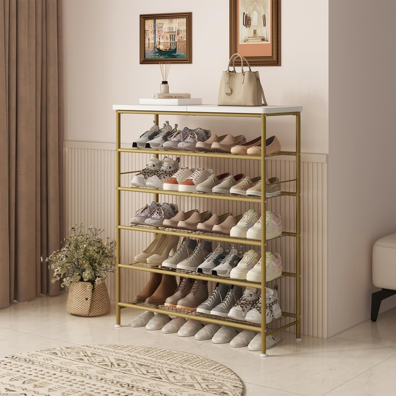 SUOERNUO Shoe Rack Organizer 6 Tier for Closet Entryway Free