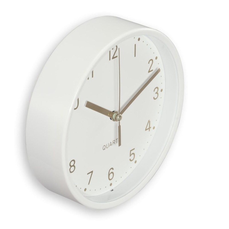 Hama Madeira Table Clock, Diameter 16 cm, Silent, White