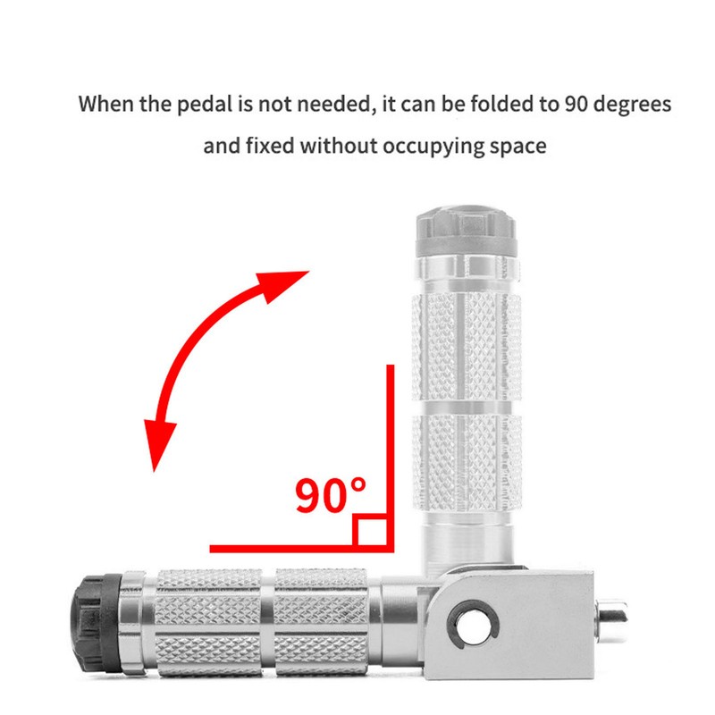 2Pcs Motorcycle Foldable Foot Pegs M8 Antislip Aluminium Alloy Universal