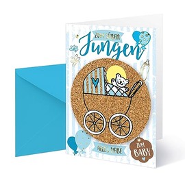 Cactus Baby Greeting Card, Blue, Pack of 1