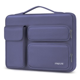 MOSISO 360 Protective Laptop Case 13.3 inch, 13-13.3 inch Laptop Sleeve Compatible with MacBook Air/Pro 13 / Pro 14, HP Dell ASUS Lenovo,Side Open Bag with 2 Raised&1 Flapover Pockets, Lavender Gray