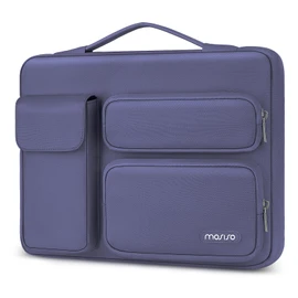 MOSISO 360 Protective Laptop Case 13.3 inch, 13-13.3 inch Laptop Sleeve Compatible with MacBook Air/Pro 13 / Pro 14, HP Dell ASUS Lenovo,Side Open Bag with 2 Raised&1 Flapover Pockets, Lavender Gray