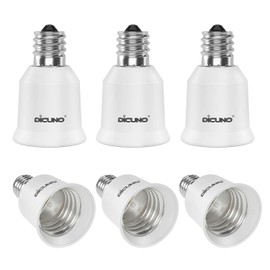 DiCUNO E17 to E26 Adapter, Intermediate E17 Socket to Standard E26 Socket Converter, LED Light Bulb Converter, Max Wattage 200W, 200℃ Heat Resistant (6-Pack)