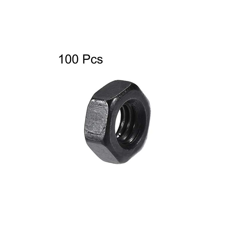 uxcell M4 Carbon Steel Grade 8 Hexagon Hex Nut Black
