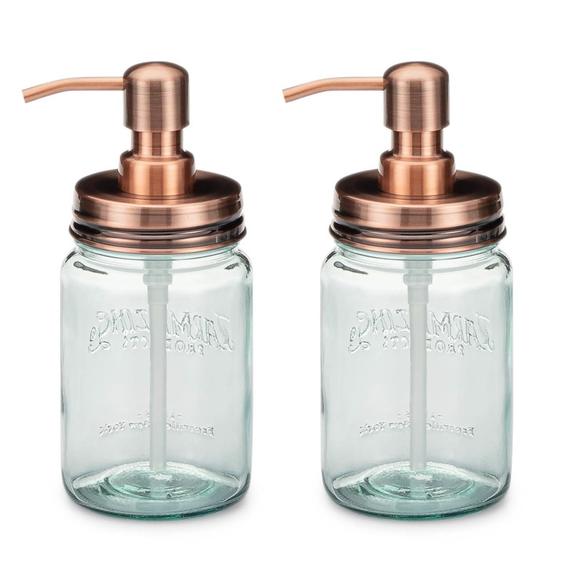 Jarmazing Products Mason Jar Soap Dispenser - Copper - with