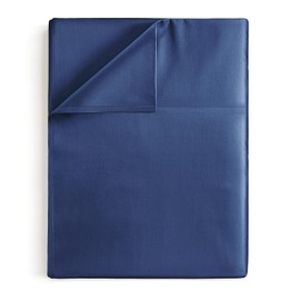 King 400 Thread Count 100% Cotton Flat Sheet - Comfortable, Cooling & Breathable Cotton - Top Flat Sheet Only - Luxury Hotel Quality Bedding - Extra Soft & Comfy - Easy Care, Wrinkle Free - Navy Blue