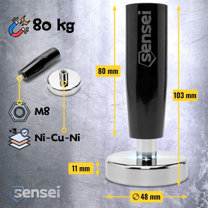 SENSEI® Magnetic Rod - Strong Neodymium Magnet Diameter 48 mm,