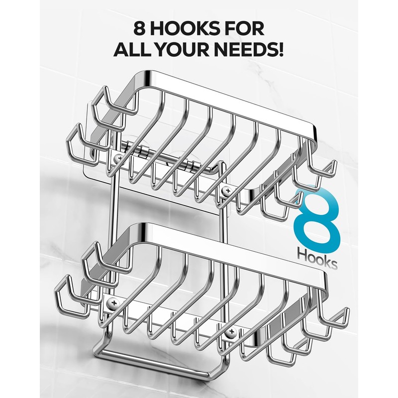 Nieifi Adhesive 2 Tier Bar Soap Holder, Stainless Steel for