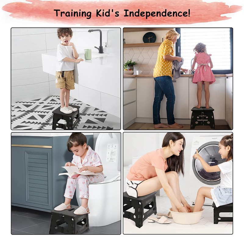 Kids Folding Step Stool for Toddlers – Safety Lock to