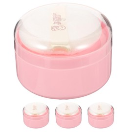 Minkissy 4pcs Body Powder Puff Box Powder Puff Container for Loose Body Refillable Portable Lightweight Gentle Non-slip Design