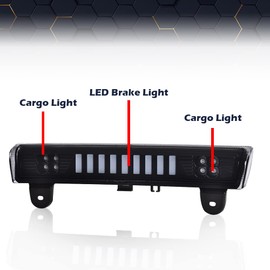 PIT66 LED 3rd Brake Light, Compatible with 2000-2006 Chevy Suburban 1500 2500 Tahoe/2000-2006 GMC Yukon/2000-2006 GMC Yukon XL 1500 2500 High Mount Stop Lamp Smoky Lens Black Housing