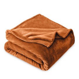 Bare Home Fleece Blanket - Full/Queen Blanket - Sienna - Lightweight Blanket for Bed, Sofa, Couch, Movie Night, Camping, and Travel - Microplush - Ultra Soft Warm Blanket (Full/Queen, Sienna)