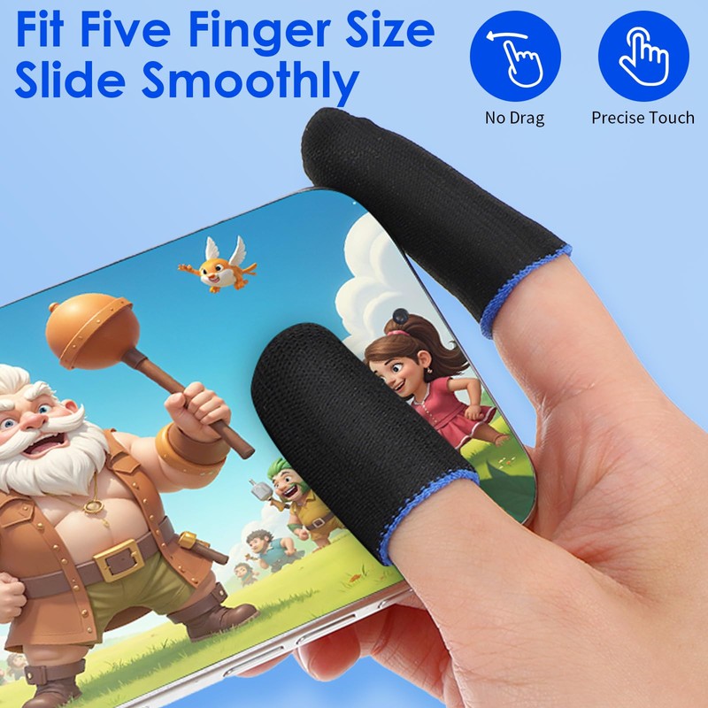 YBEATY 30 Pcs Finger Sleeves Gaming Light Fiber Thumb Protector