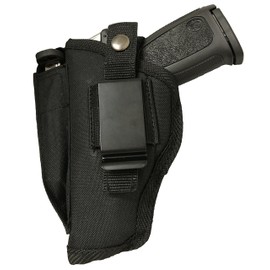 Nylon Gun Holster fits S&W Smith & Wesson M&P M2.0 (4" Barrel) Gun Slinger Holster Black Nylon Ambidextrous Use Left or Right Hand Built in Magazine Holder Adjustable Retention Strap