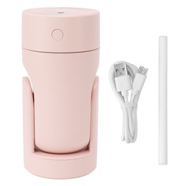 Portable Mini Humidifier USB Automatic Rotating Super Quiet Small Desktop Cool Mist Humidifier for Bedroom Office Car Travel Pink