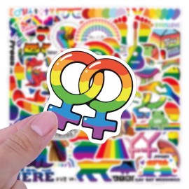 Rainbow 50 pcs Rainbow StickerLGBTQ+ vinyl decal for water bottleluggage