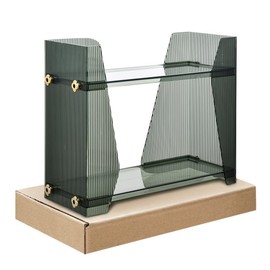 Engjajo Plastics Makeup Organizer for Vanity, Skincare Gift Display Clear Cosmetic Lipstick Holder Storage for Bathroom (Green, Large)