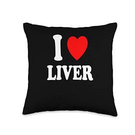 I Heart (Love) Liver Carnivore Meat Zero Carb Keto Low Carb Throw Pillow