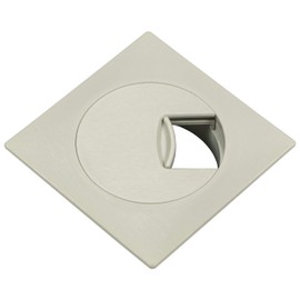 Gedotec Cable guide desk made of sturdy ABS plastic, 1 piece square cable passage, 60 mm, plaza, cable box, grey, cable guide square for push-in, cable duct desk