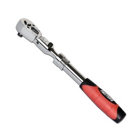 FIRSTINFO 3/8-Inch Drive Locking & Flexible Extendable Ratchet Wrench Reversible, Soft-Grip with 72-Tooth Geared Action (Length: 10.2 to 14.1 inches)