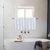 Home Queen White Water Resistant Bathroom Window Curtain, Waffle Textured