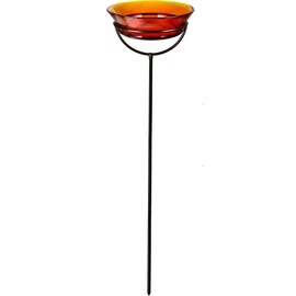 Mosaic Birds Cuban Garden Stake, M429-200-08, 37 Inch Tall, Orange