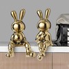 Generic Astronaut Bunny Figurine Home Decor, Ceramic Electroplated Rabbit Astronaut