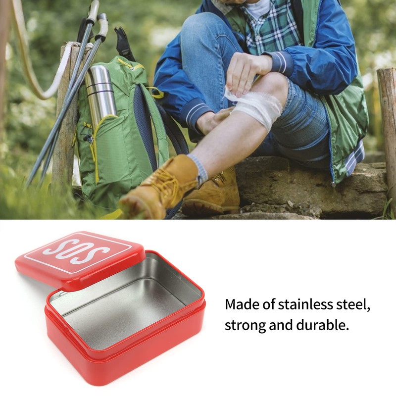 SOS Case, SOS Lifesaving Stainless Steel Container for Survival Kit