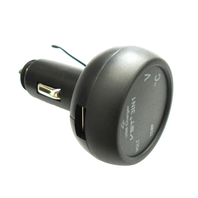 3 in 1 Car 12V 24V Green LED Digital Voltmeter