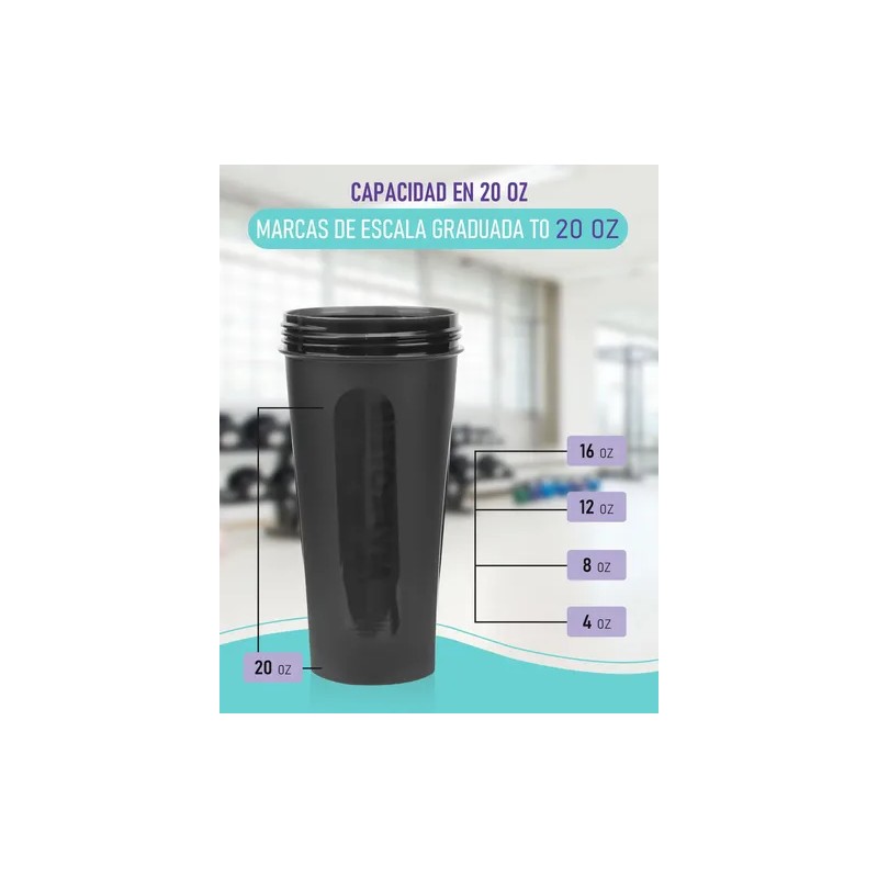 2p Vaso Mezclador Shaker Proteina Multifuncional Gym Shaker