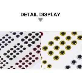 Healeved Occhi da pesca 3D autoadesivi in plastica, 4 archi, realistici, per esche fatte in casa, accessori da pesca in diverse misure e colori