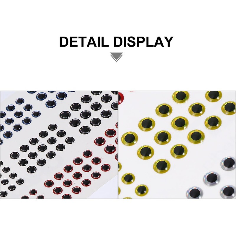 Healeved Occhi da pesca 3D autoadesivi in plastica, 4 archi,