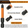 Pozidriv Bit Set, LATTOOK 6-Piece PZ2 Bits Pozi Pozidriv Screwdriver,