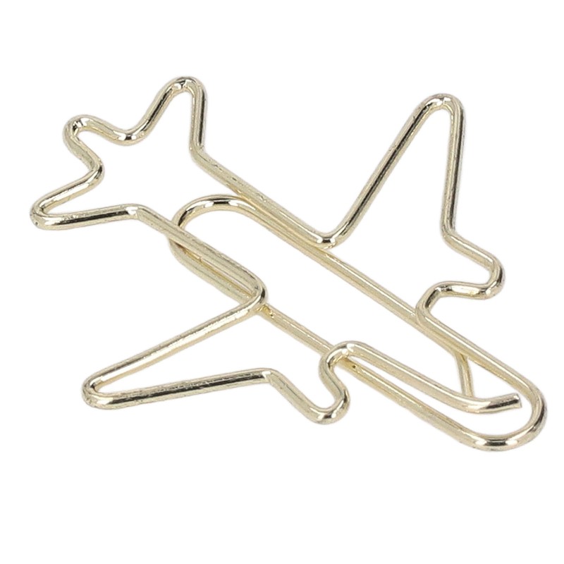 100Pcs Paper Clips Gold Cute Unique Shape Electroplating Process Lightweight
