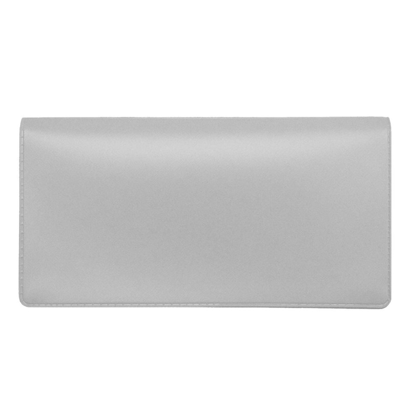 CAROUSELCHECKS Grey Vinyl Checkbook Cover, Top Tear Personal Vinyl Checkbook