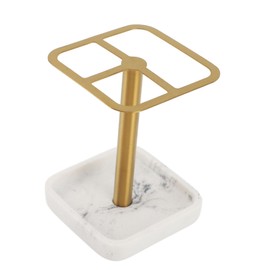 Toothbrush Holder Stainless Steel Bathroom Toothbrush Storage Organizer Toothpaste Holder Stand Rack for Bathroom Vanity, Countertops (Gold)