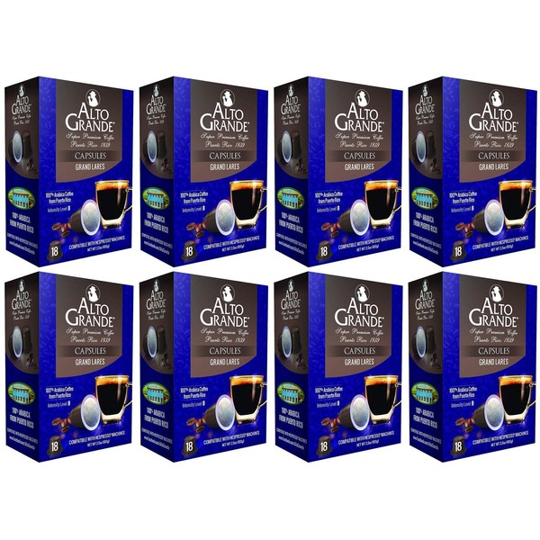 Alto Grande Super Premium Capsules for Nespresso Machines, 100 Percent Arabica Coffee From Puerto Rico (Grand Lares, 144 Count)