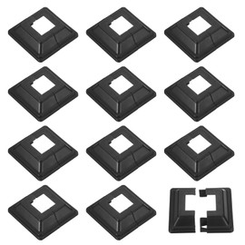 sourcing map Post Skirt, 12pcs 25x25mm/1"x1" Plastic Split Style Post Base Cover Trim Skirt for Fence Stair Handrail Railing Porch, 72x72mm/2.8"x2.8"(Overall)