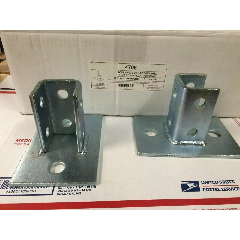 Generic 6-Hole Post Bases for Unistrut / B-Line Channel Strut