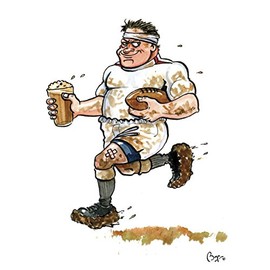 Grehge " Rugby Themed Greeting Card with Envelope by Artist Bryn Parry. Blank on The Inside Perfect for Many Occasions