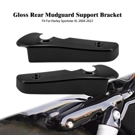 HDBUBALUS Gloss Black Short Rear Fender Support Bracket Covers For Harley 04-22 Sportster