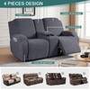 Ruaozz Stretch Loveseat Recliner Covers with Console 4-Pieces Recliner Sofa