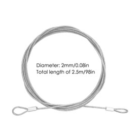 2 Pcs Safety Cable Lock,DanziX 98''Long Double Loop Stainless Steel Luggage Lock Safety Cable for Outdoor Travel Family Daily Use