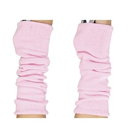 Luxurious Ladies 80's Dance Plain Ribbed Leg Warmers, Neon Leg warmers 15 Colours (Baby Pink)