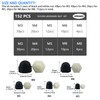 Pack of 152 Hex Nut Covers, Plastic Caps for Screws
