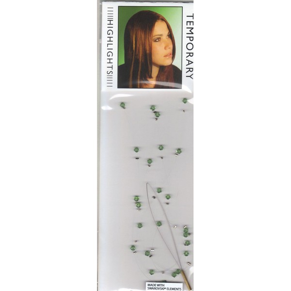 SON SWAROVSKI ELEMENTS LIGHT GREEN (PROVIDES OPTIONAL ACHETES: 2 = 1, PLUS ONE FREE DIAMANTE JEWELLERY WIRE) FOR HAIR SALON PROFESSIONAL QUALITY ULTRA 4-STRING OF 6 CRYSTAL WIRE.