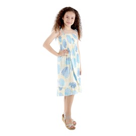 Matchable Family Hawaiian Luau - Ropa para hombres, mujeres y niños, color crema de palma del Pacífico, Volantes elásticos para niña, 4 Años