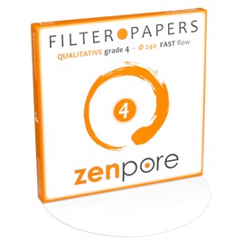 zenpore 24 cm Lab Filter Paper, Standard Qualitative Grade 4 - ZENPORE Fast Flow 240 mm (100 Discs)